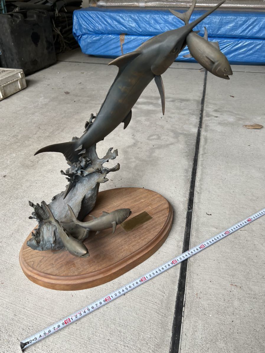 カジキ ブロンズ像 高さ60cm：カジキ【ブロンズ像】 インテリア 彫刻 銅像 オブジュ 