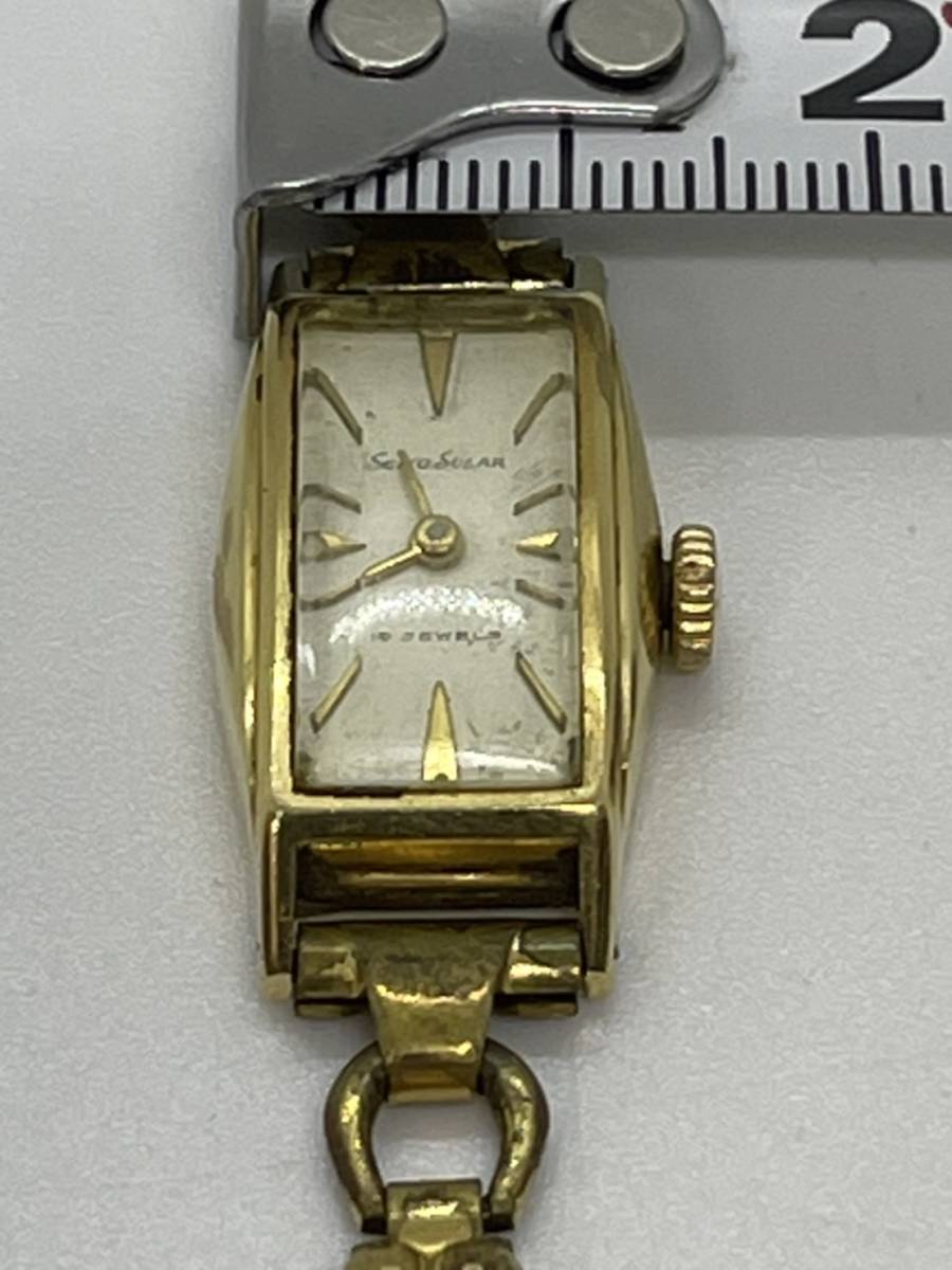 9266】 SEIKO セイコー SOLAR 19石 K18 金 時計 腕時計 レディース
