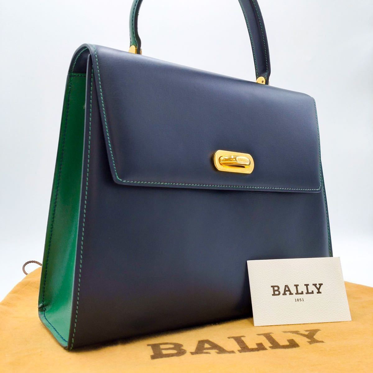 1円【未使用級・超稀品】BALLY バリー ハンドバッグ ケリー型 レザー 