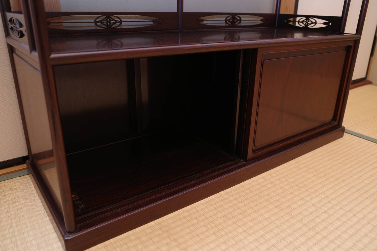 最高級 大阪唐木指物 紫檀 茶棚 茶箪笥 飾り棚 サイドボード