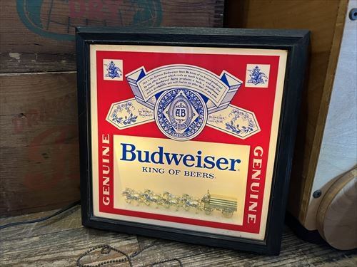 Vintage budweiser lighted sign/バドワイザー ライトサイン/看板/照明