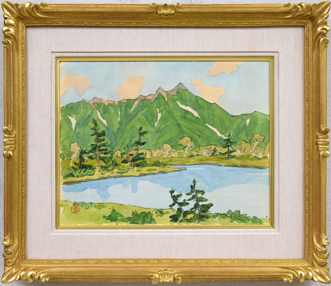 小竹美術 坂本直行 沼の原より見える石狩連邦 水彩画 1958年作 六花亭の包装紙 著名 北海道風景 画家 素敵な額装 自然 風景画 売買されたオークション情報 Yahooの商品情報をアーカイブ公開 オークファン Aucfan Com
