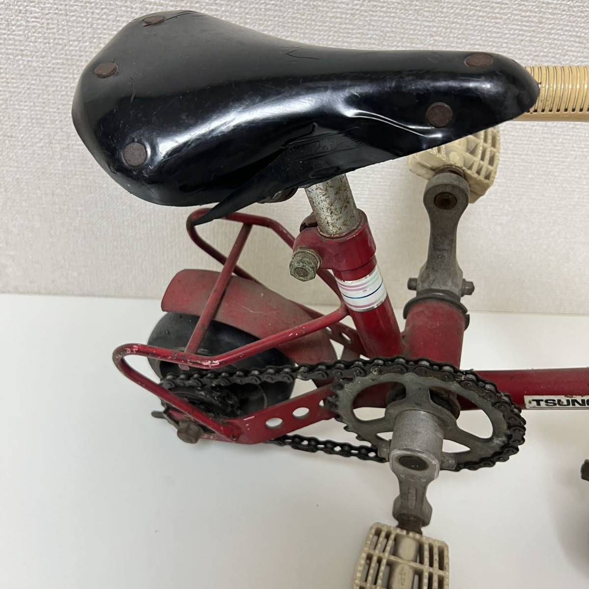 当時物 昭和 レトロ ツノダの自転車 ミニチュア レッド ヴィンテージ