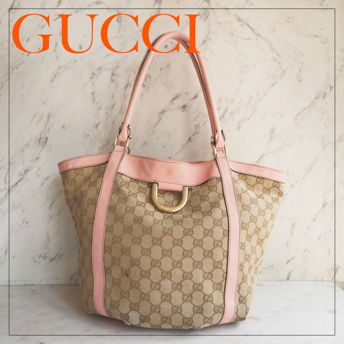GUCCI GGキャンバス トートバッグ ピンク グッチ GUCCI GG キャンバス トートバッグ ワンショルダー ピンク