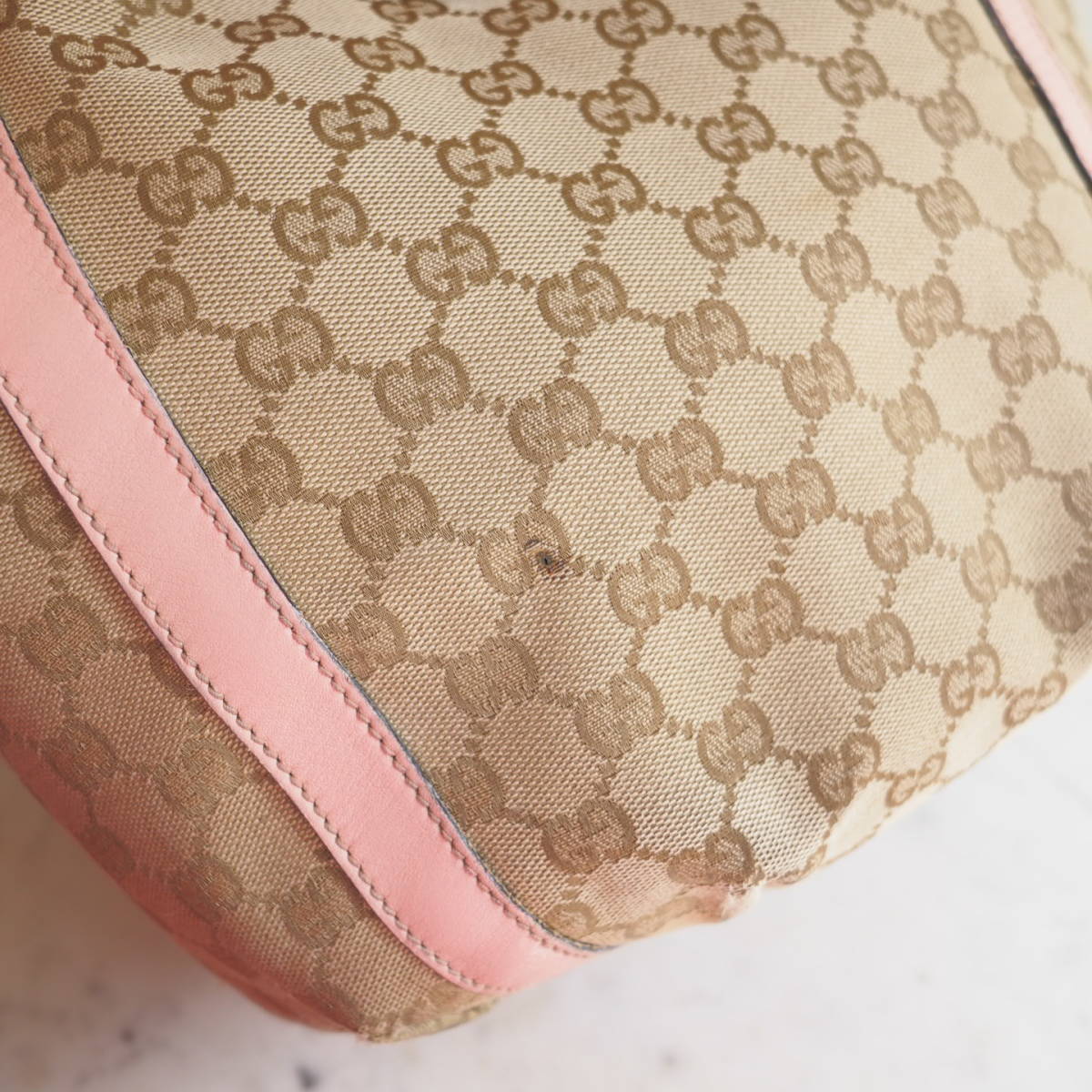 グッチ GUCCI GG キャンバス トートバッグ ワンショルダー ピンク