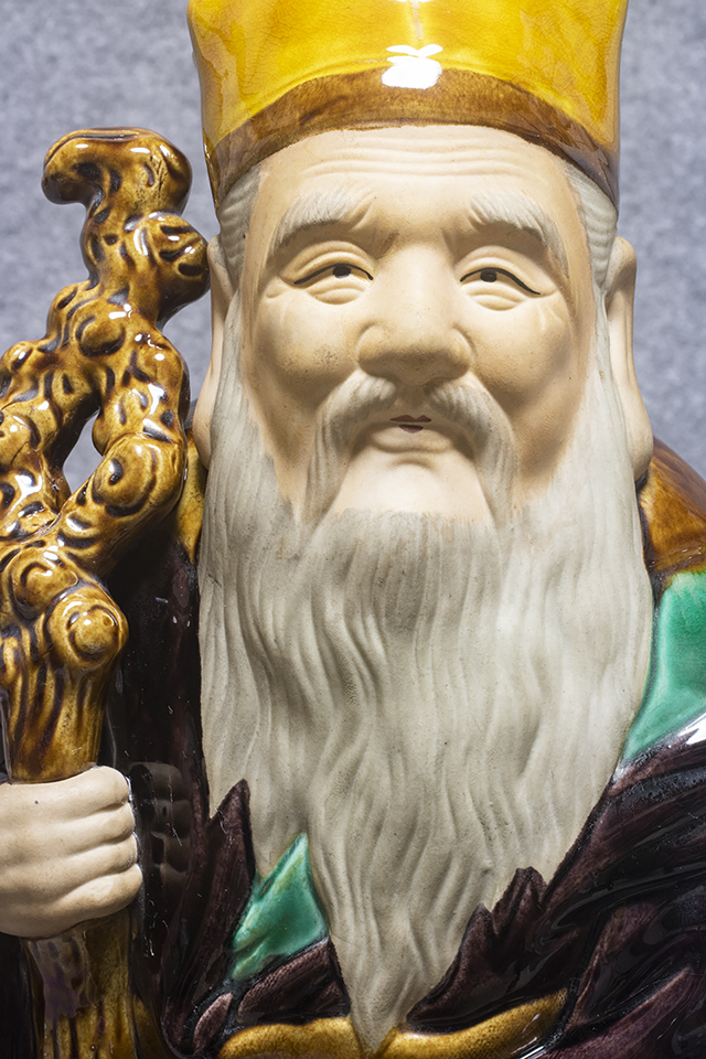 九谷焼　八幡窯　12号寿老人・盛　寿老人　七福神　高さ37.5cm 送料無料｜現状販売｜個人保管品｜九谷焼｜八幡窯｜寿老人｜陶人形