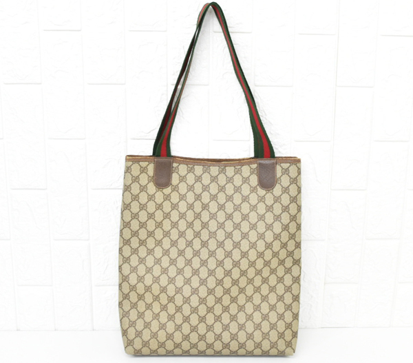 1円スタート】GUCCI グッチ GGスプリーム シェリー ウェブライン