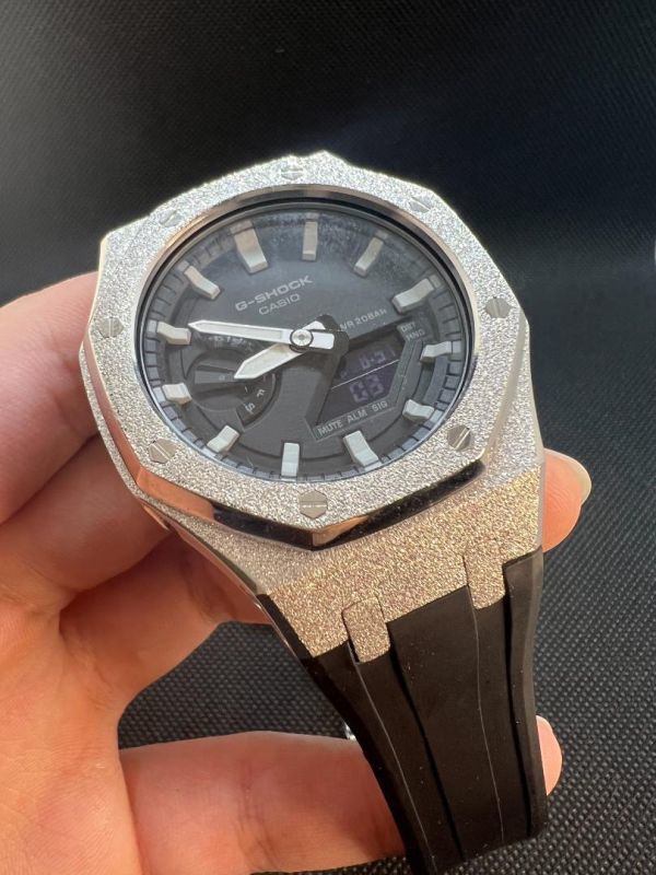 GSHOCK GA2100 カシオーク フロステッド加工 カスタム用パーツ 銀 GA