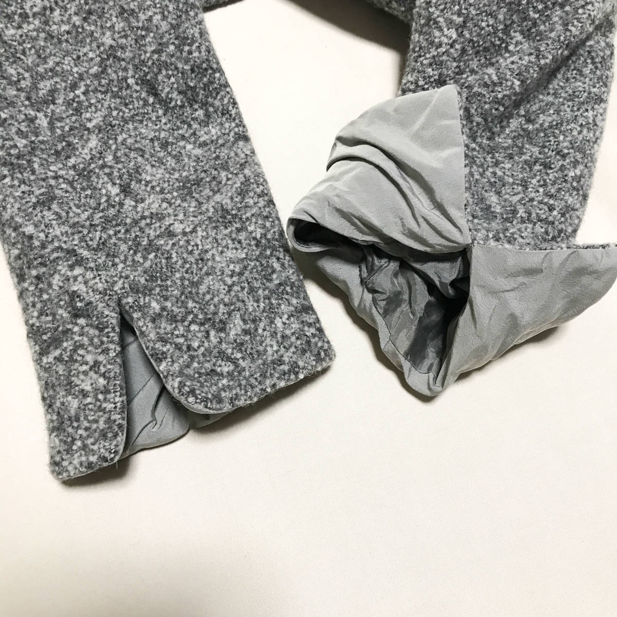 高級 白タグ マックスマーラ コート ツイード グレー 44 MAXMARA