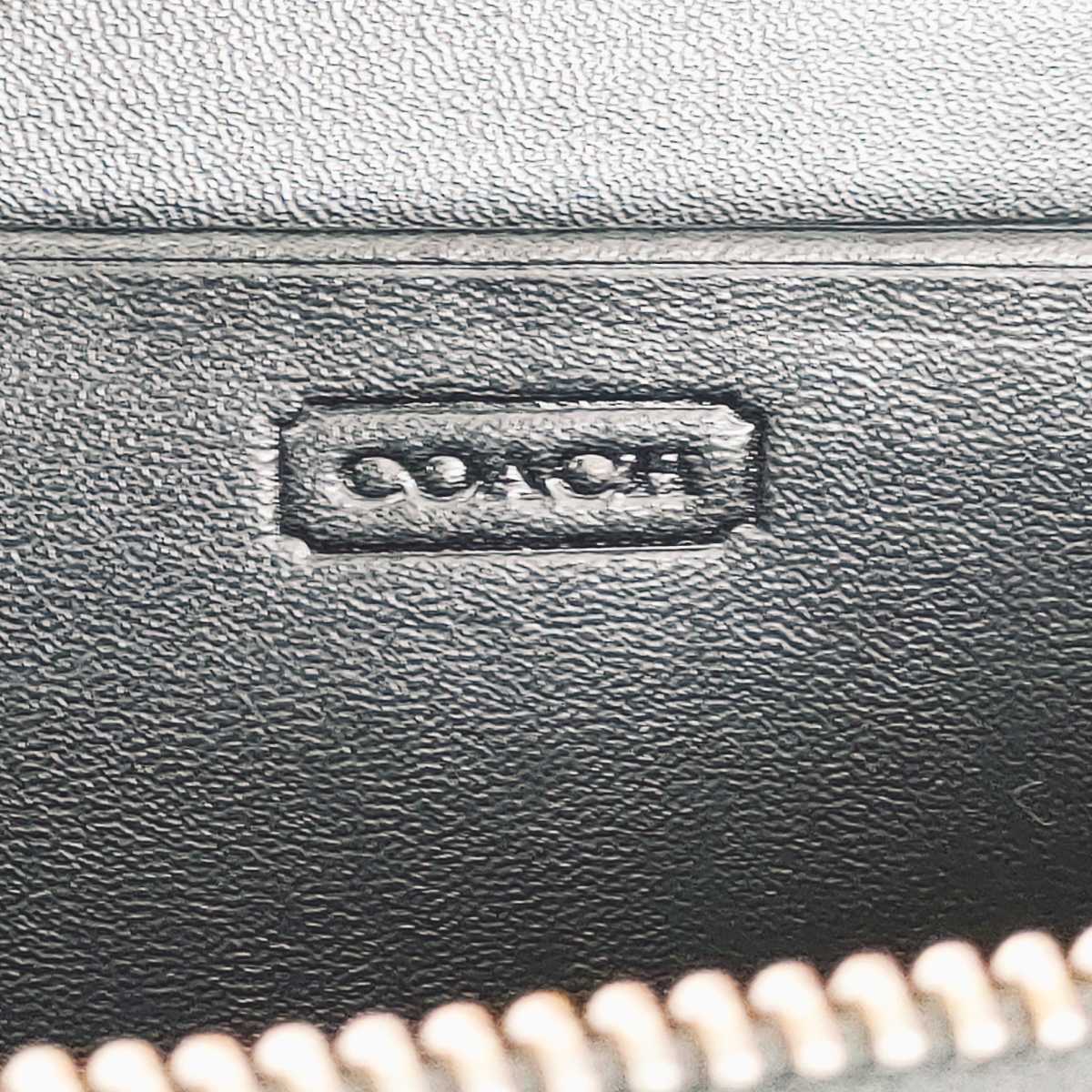 なな様 美品】COACH コーチ 長財布 ラウンドファスナー ブラック シグネチャー