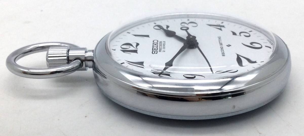 動作品 手巻き式 懐中時計 【 SEIKO PRECISION 21JEWELS 6110-0010