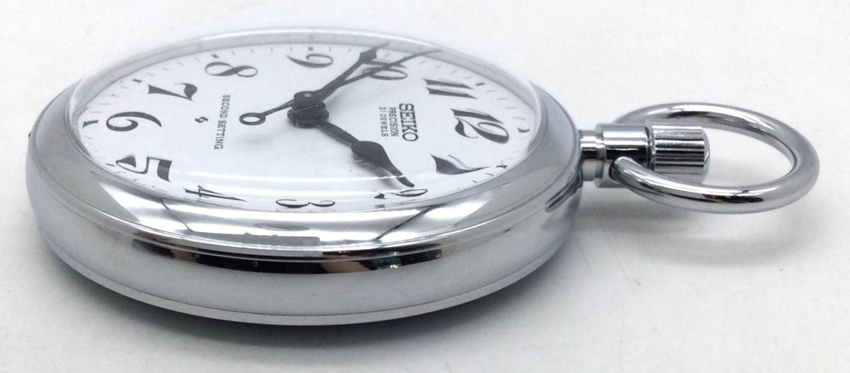 動作品 手巻き式 懐中時計 【 SEIKO PRECISION 21JEWELS 6110-0010