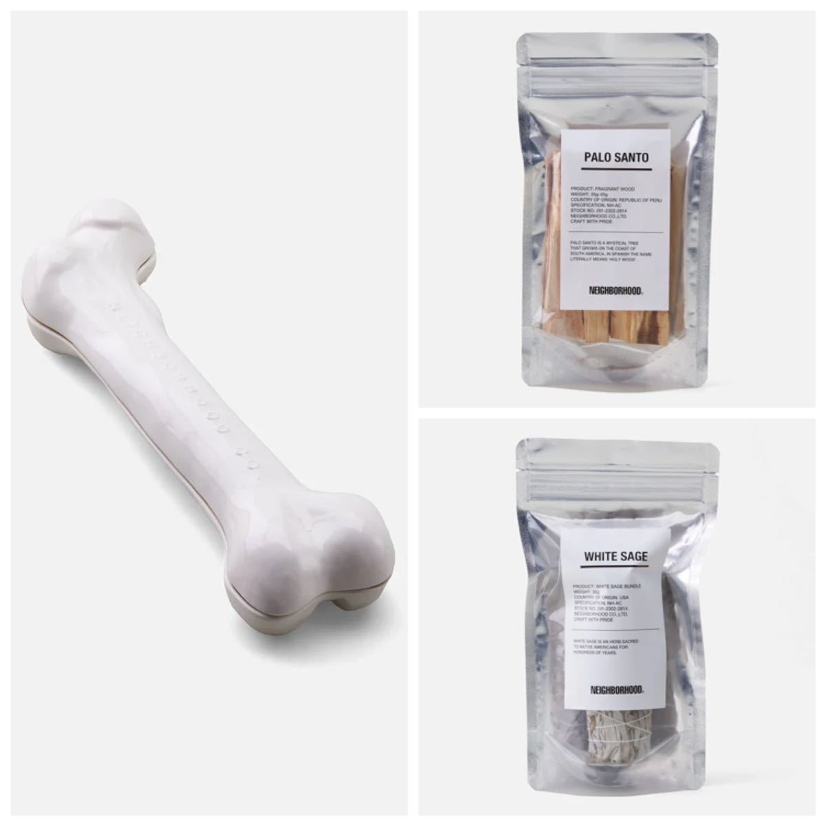 Palo Santo Bone Neighborhood Holder - | Black NEIGHBORHOOD BONE 
