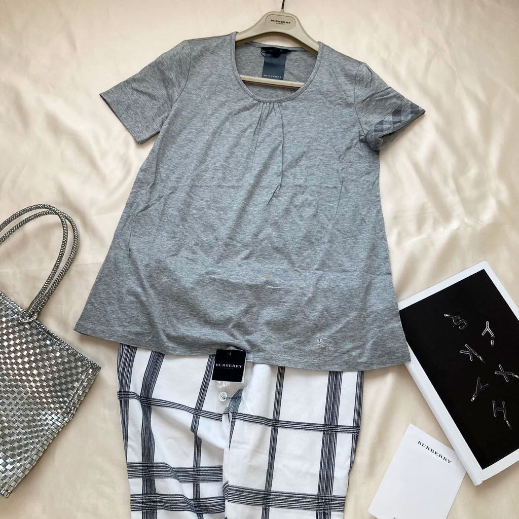 新品タグ付◇バーバリー BURBERRY 38相当/M 2wayカットソー&線描画風 