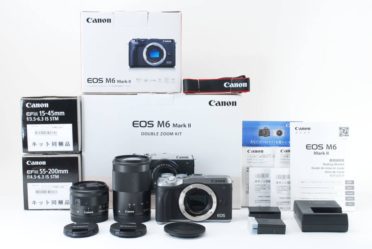 保証書付 ☆新同品☆ Canon キャノン EOS M6 Mark II ダブルズームキット