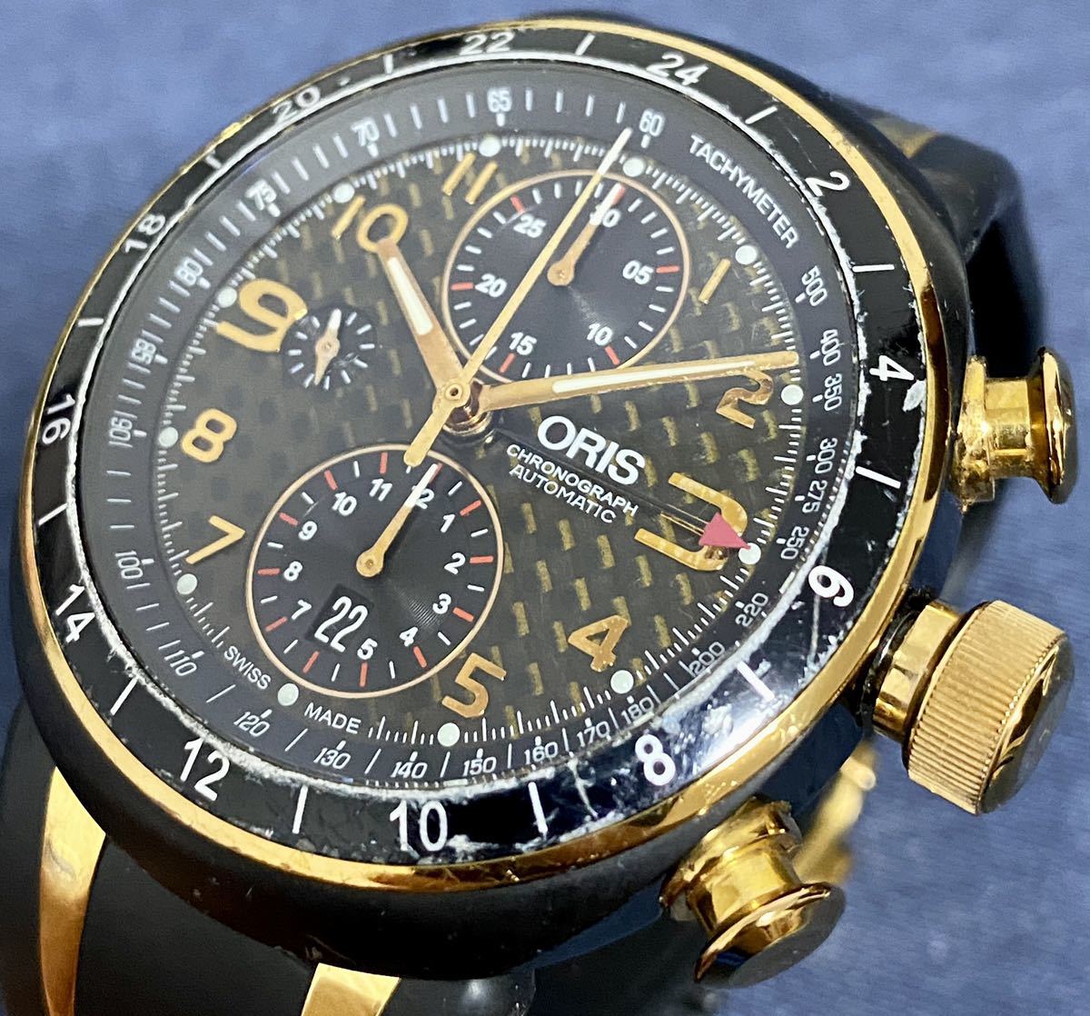 1円〜 Y バルジュー7750搭載 ORIS オリス TT3 クロノグラフ GMT 7590 