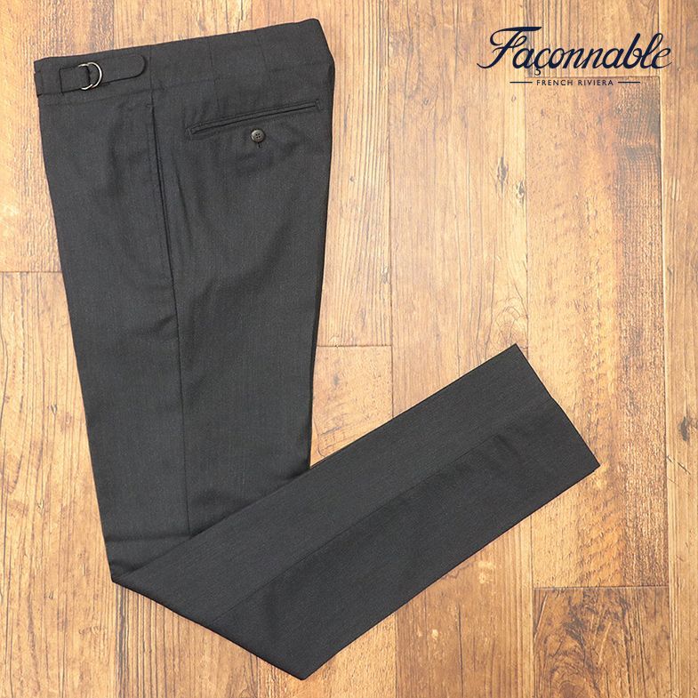 限定SALE，2026 1円/秋冬/Faconnable/46サイズ/スラックス パンツ ウール100％ツイル ノータック 脚長 キレカジ クラシコ /黒グレー/fk284/(Mサイズ)｜売買されたオークション情報、yahooの商品情報をアーカイブ公開 Mサイズ