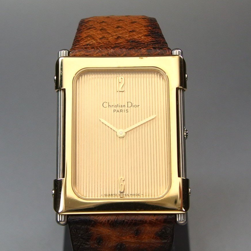 電池交換済】Christian Dior ディオール 腕時計 スクエア メンズ