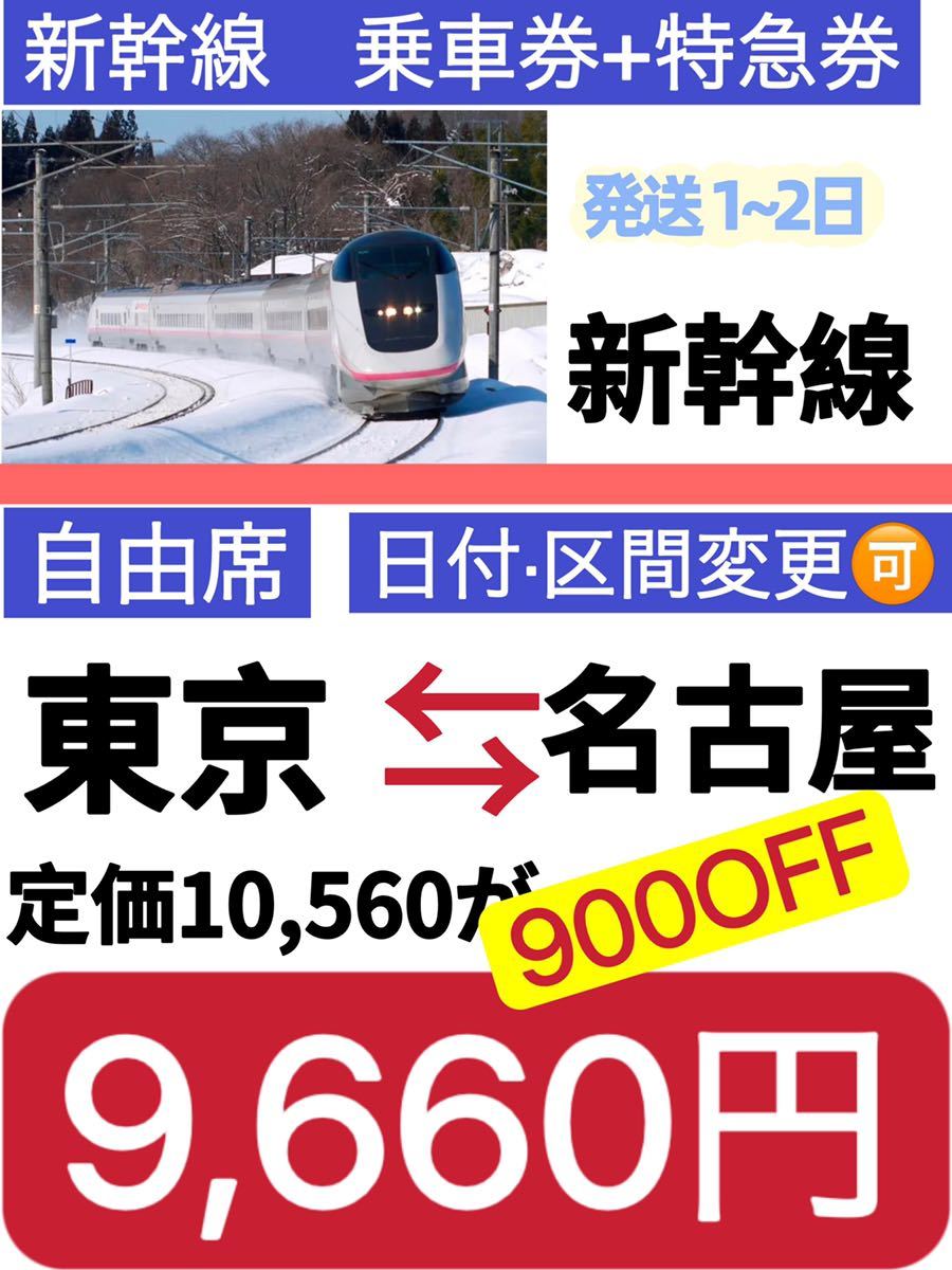 東京ー京都新幹線 往復自由席 乗車日乗車区間変更可能 東京ー京都