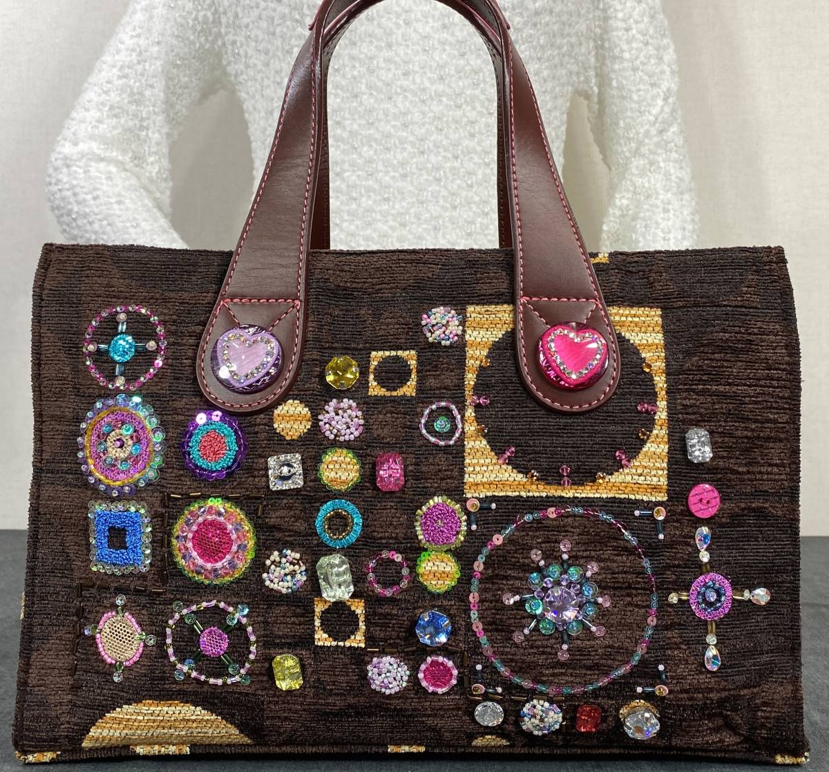 新品，SALE 展示品 Think Bee シンクビー チョコレートフリック モール生地&牛革 トートバッグ(布製)｜売買されたオークション情報、yahooの商品情報をアーカイブ公開 - オークファン その他