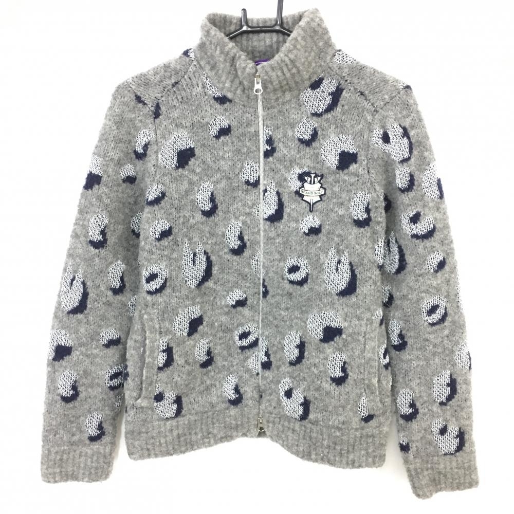 BEAMS GOLF ニットジャケット L ネイビー　ビームスゴルフ　裏地付き 超美品】BEAMS GOLF ビームスゴルフ ニットジャケット グレー×ネイビー