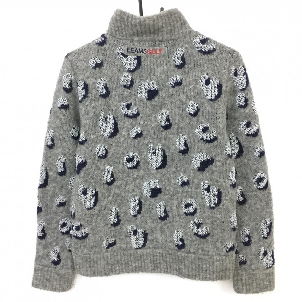 超美品】BEAMS GOLF ビームスゴルフ ニットジャケット グレー×ネイビー