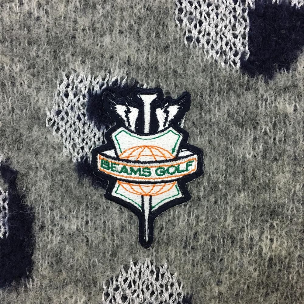 超美品】BEAMS GOLF ビームスゴルフ ニットジャケット グレー×ネイビー