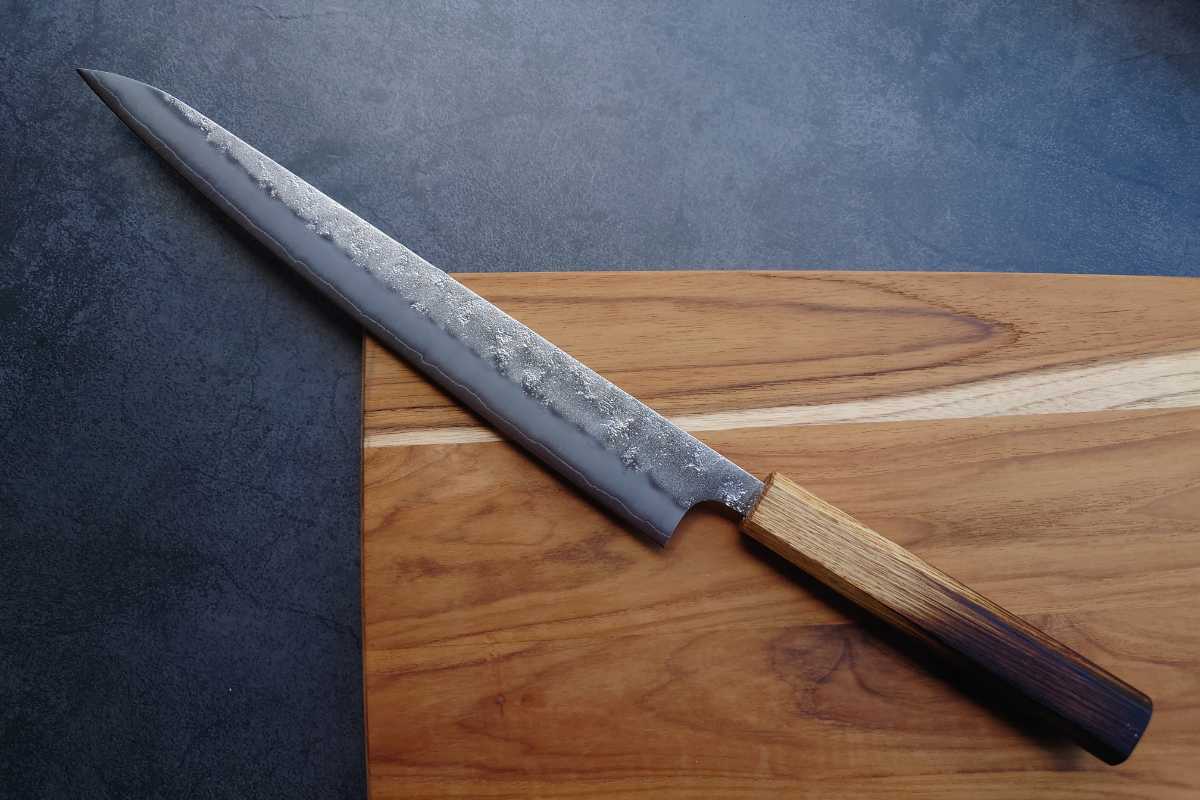 筋引 包丁 スライサー 白鷺 銀三鋼 梨地 焼き漆柄 270mm Sujihiki