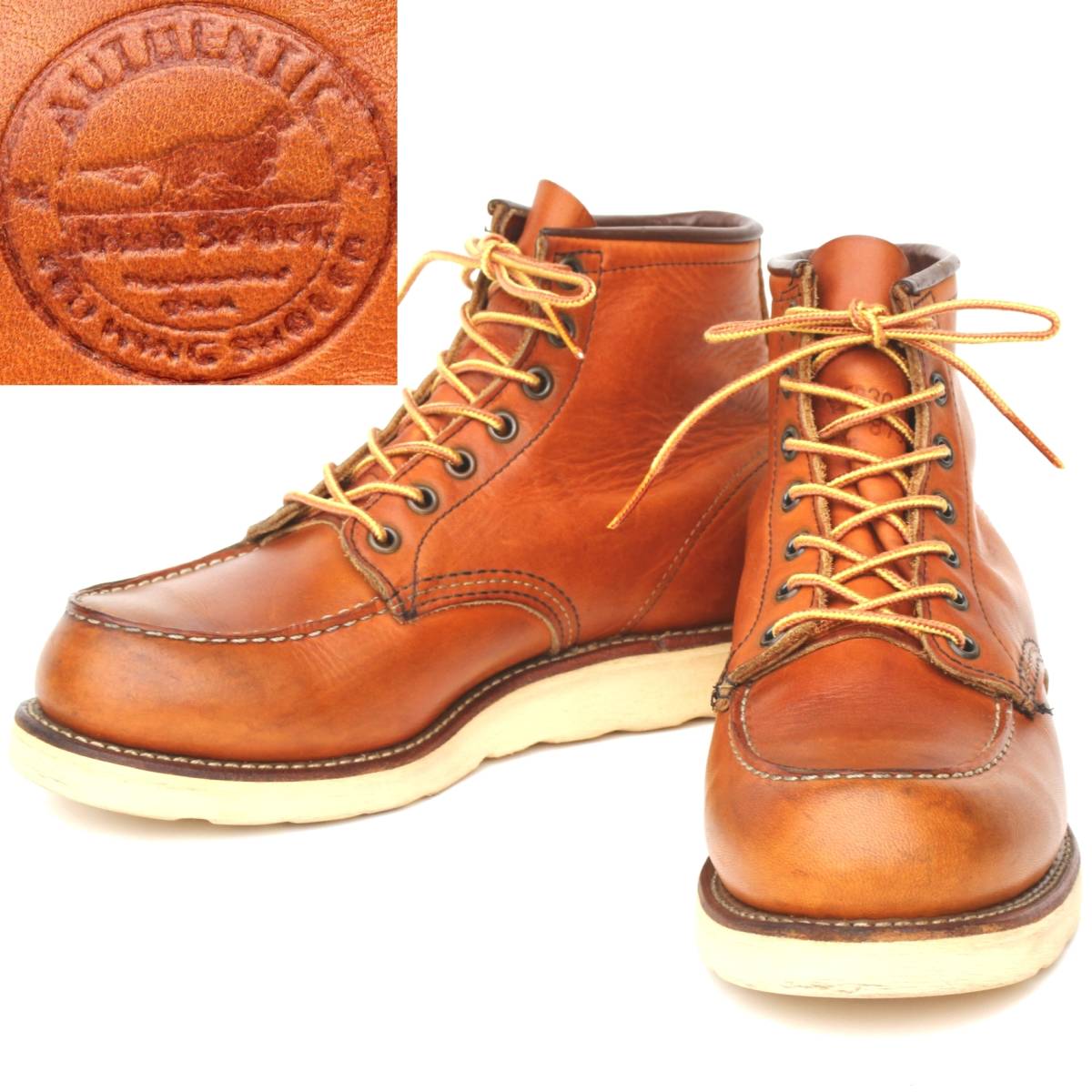21549)美品REDWING犬刻印875レッドウィング7E約25cm (サイド刻印 