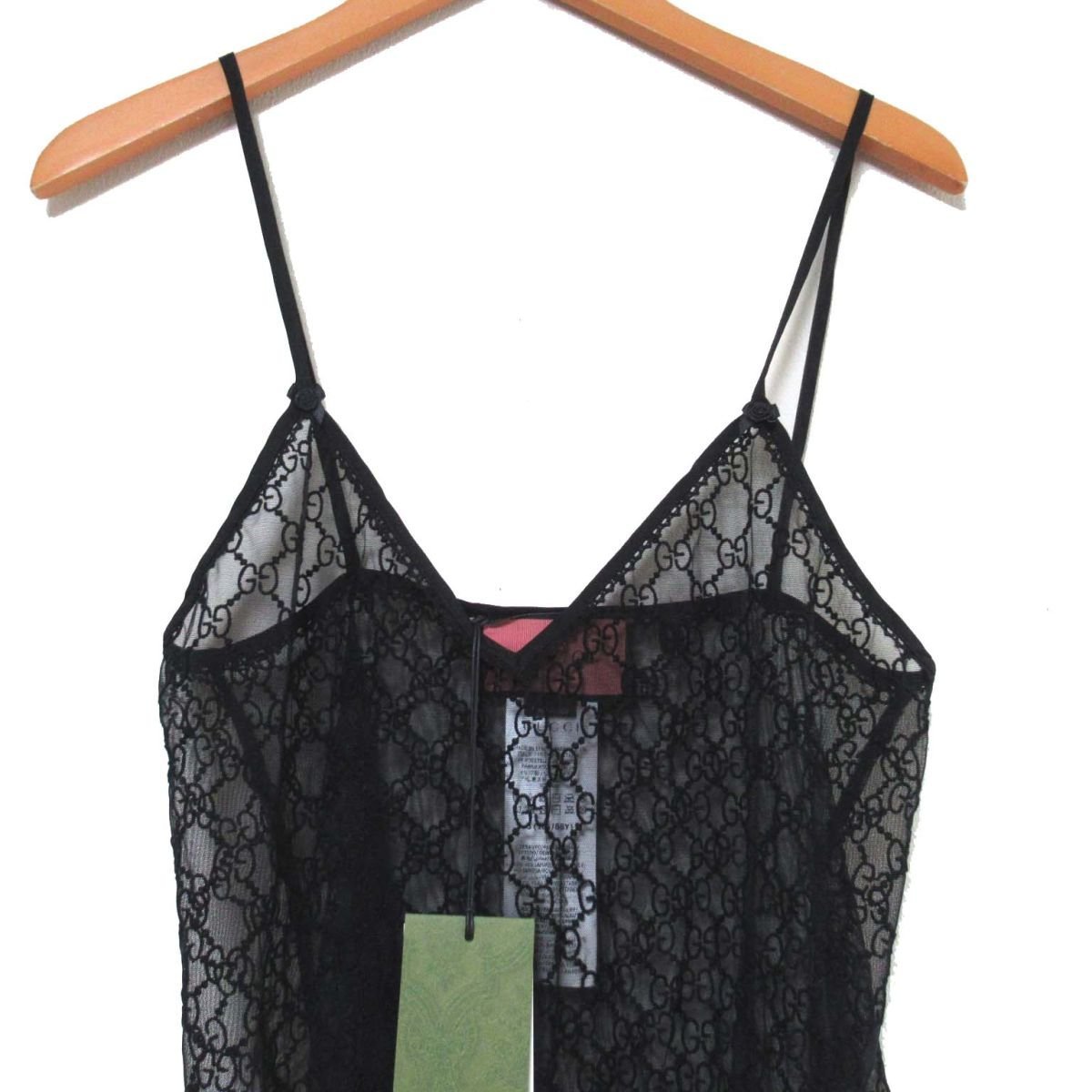 新品 タグ付き GUCCI グッチ GG柄 レース シアー キャミソール Sサイズ