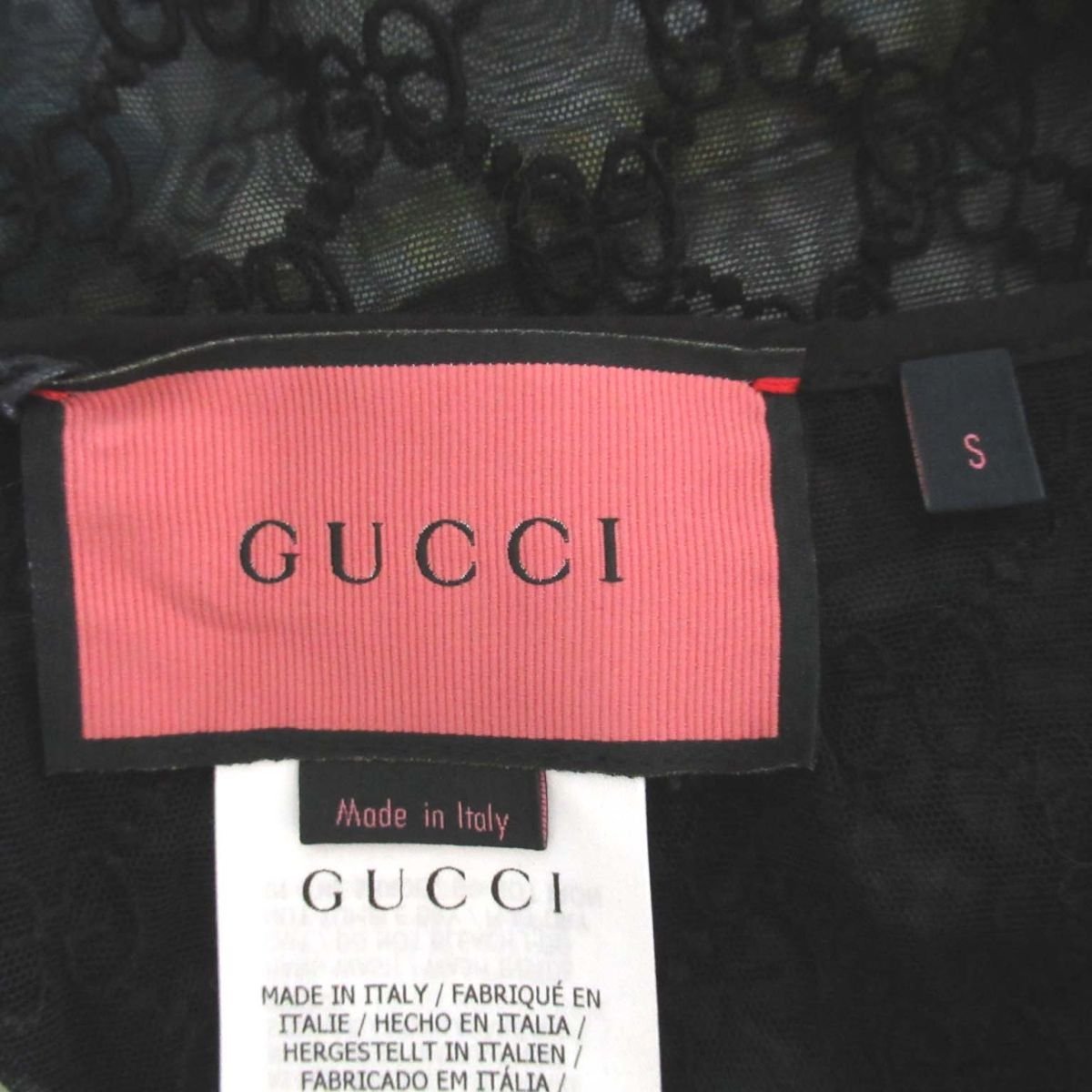 新品 タグ付き GUCCI グッチ GG柄 レース シアー キャミソール Sサイズ 