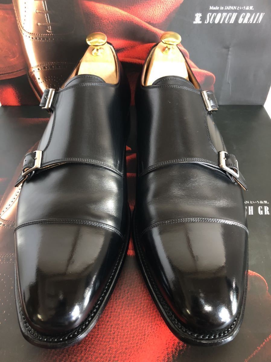 美品】 SCOTCH GRAIN 910 オデッサ ダブルモンク ブラック 26.5cm