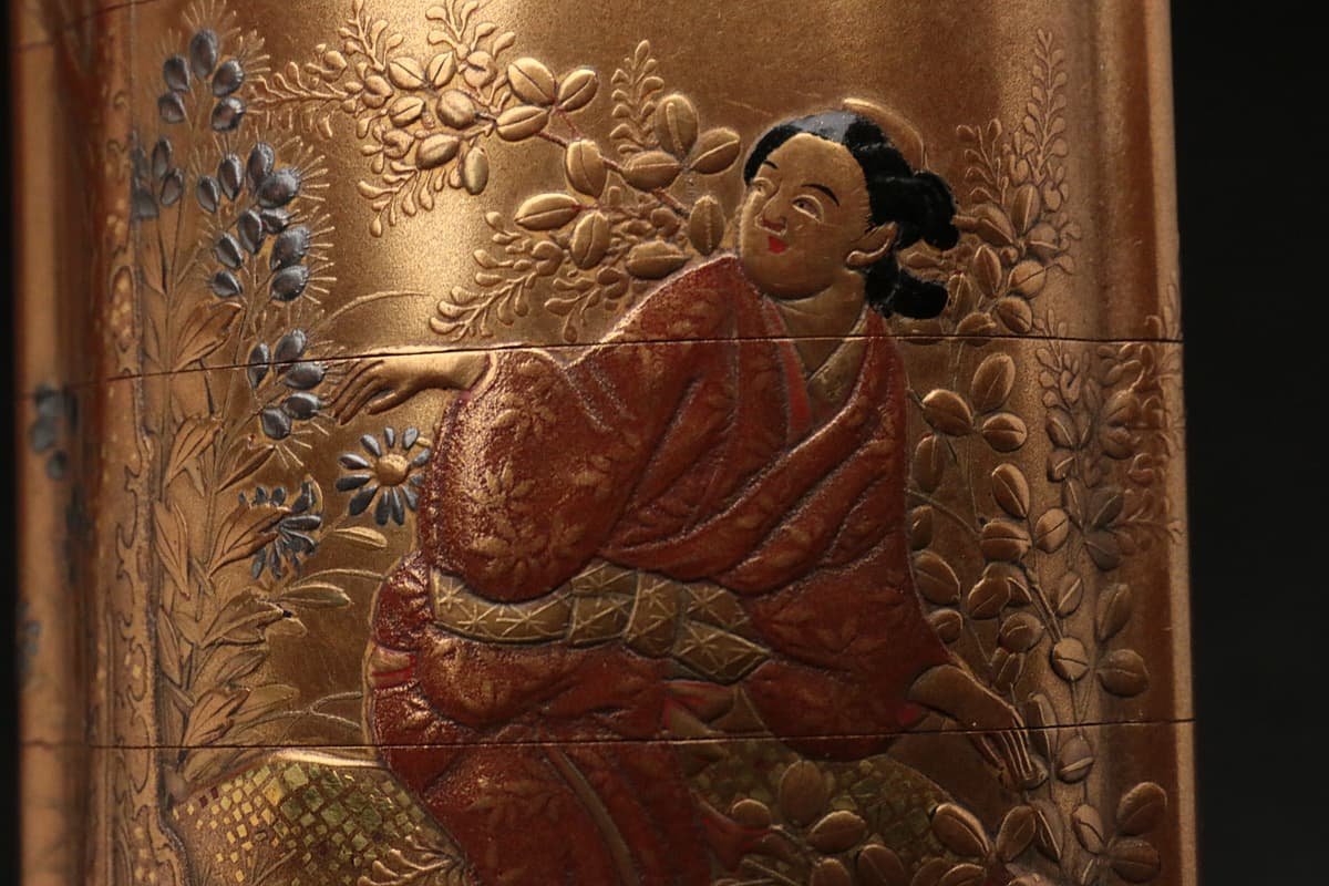 金蒔絵 印籠 人物根付 【公式通販】