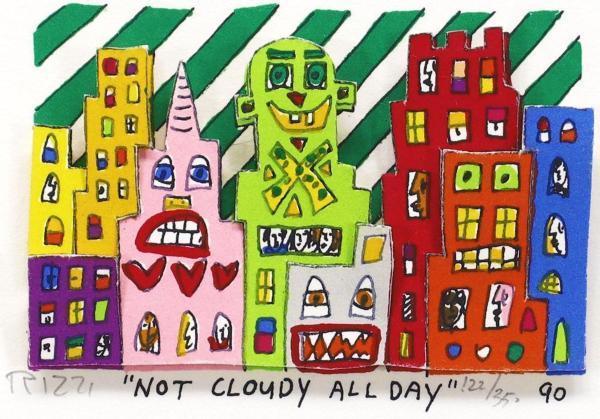 真作】【WISH】ジェームス・リジィ James Rizzi「NOT CLOUDY ALL DAY