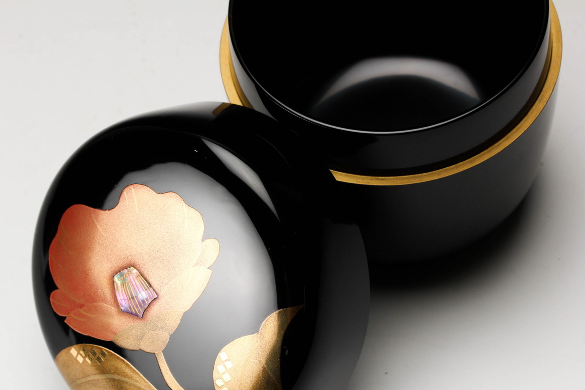 茶道具 高橋峯房作 竹林蒔絵 中棗 共箱 V 9524 最高