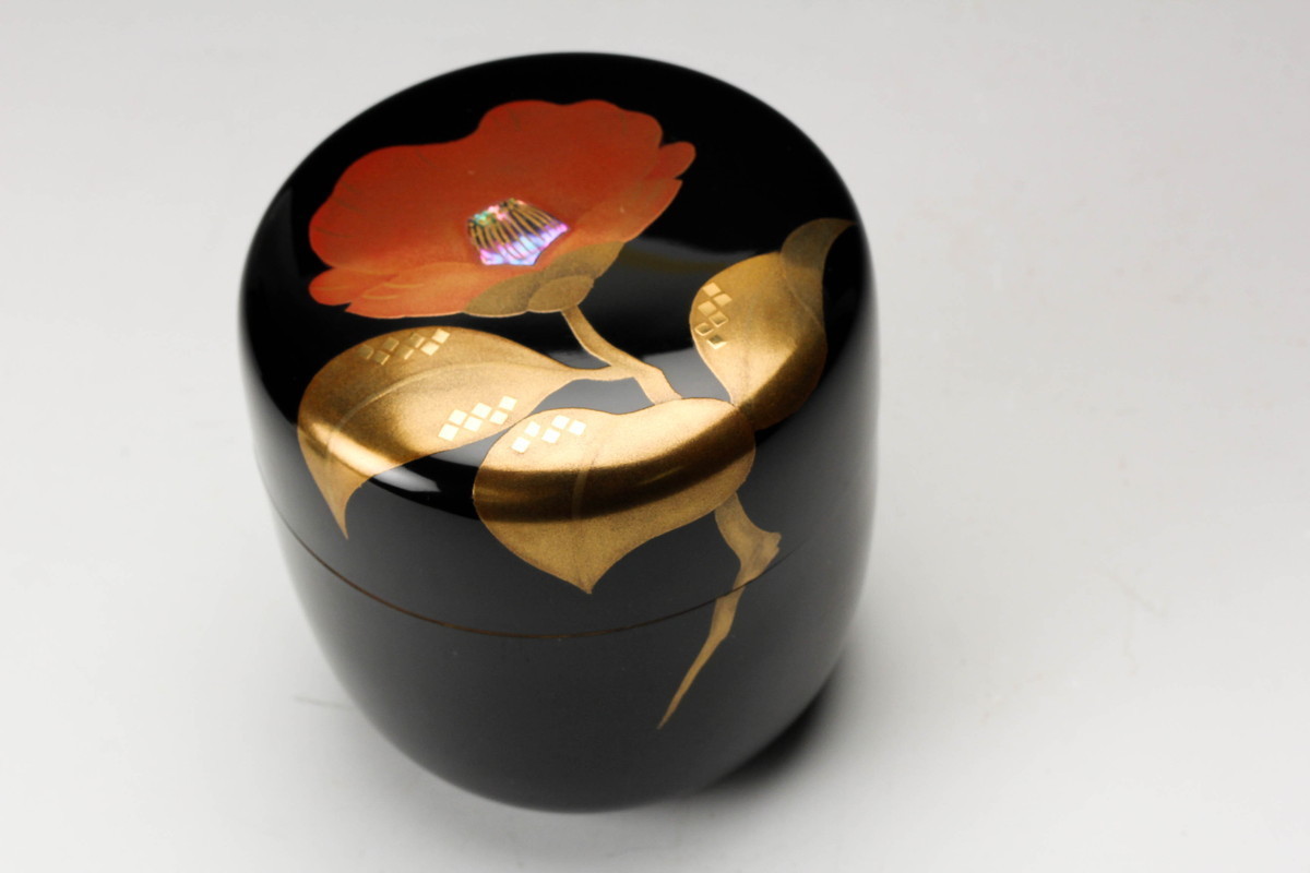 茶道具 高橋峯房作 竹林蒔絵 中棗 共箱 V 9524 最高