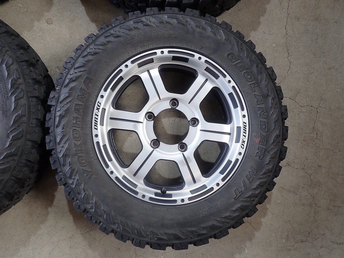 QR186【送料無料195R16】リフトアップ ジムニー等 DIRT-XC ヨコハマ ジオランダー M/T G003 中古夏タイヤセット★16×5.5J 139.7/5H ET22★
