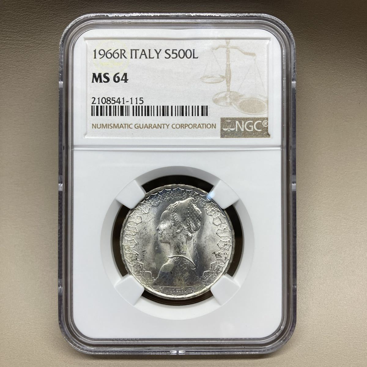 1966 イタリア 500リレ銀貨 NGC MS64 アンティーク コイン 【公式通販】