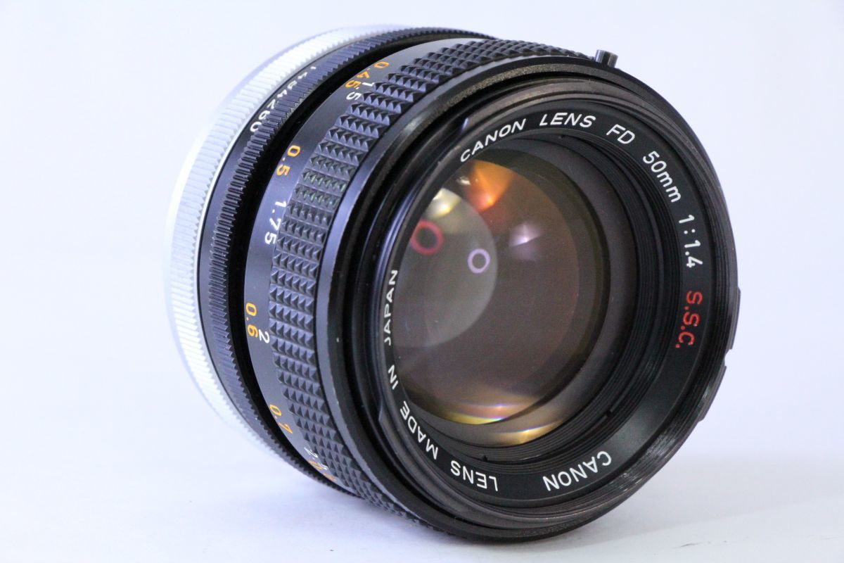 動作保証・点検済】良品☆キヤノン Canon FD 50mm F1.4 S.S.C☆絞り完