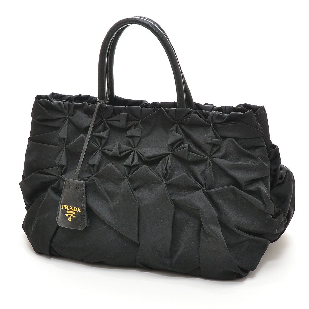 □393484 PRADA プラダ ナイロンギャザートートバッグ ハンドバッグ
