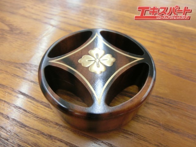 黒柿 七宝香合 蒔絵師 岡本康伸 作 香合 茶道具 懐石道具 共箱 栞