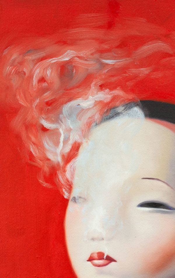 中国人洋画家の巨匠○劉野(リュ・イェ)○油絵 手描き《スモーキング