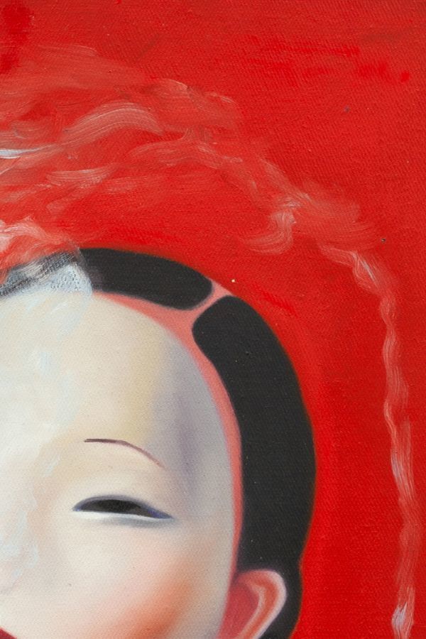 中国人洋画家の巨匠○劉野(リュ・イェ)○油絵 手描き《スモーキング