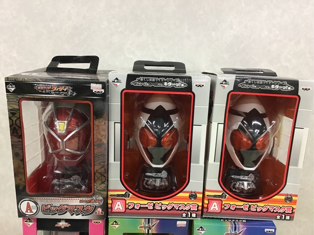1円～ 同梱不可 /ジャンク 一番くじ ビッグマスク賞 仮面ライダーダブルサイクロンジョーカー、フォーゼ他