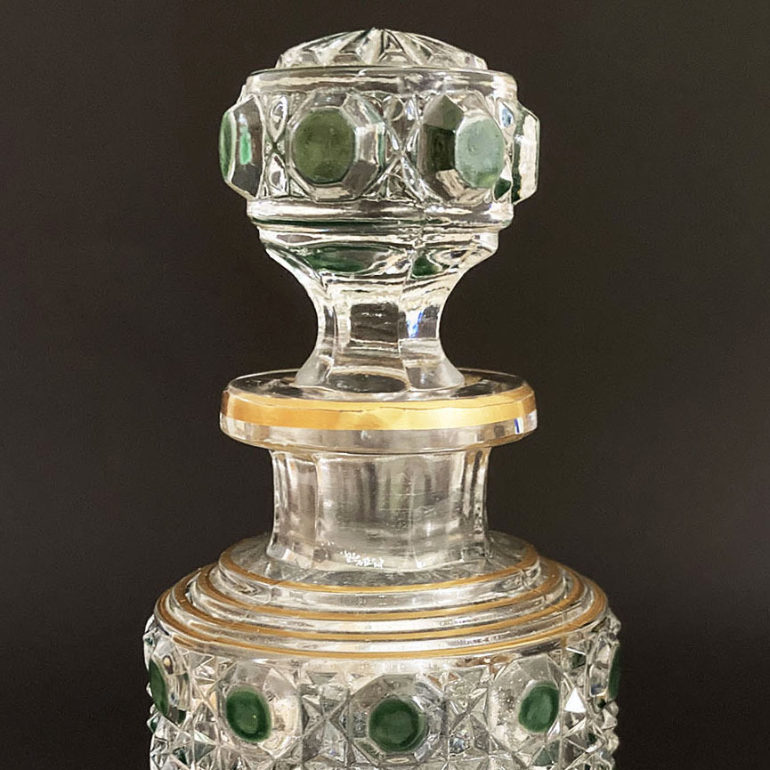 オールドバカラ ディアマン 中型香水瓶 グリーン＆金彩 BACCARAT オールドバカラ ディアマン 中型香水瓶 グリーン＆金彩 BACCARAT