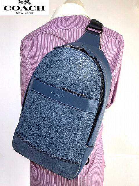 美品★送料無料★ コーチ メンズ COACH チャールズ ベースボール ステッチ スリングバッグ ボディバッグ ショルダー ★ コーチ メンズ COACH CHALS 美品☆コーチ 鞄