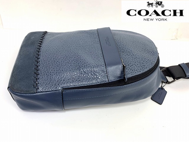 美品★送料無料★ コーチ メンズ COACH チャールズ ベースボール ステッチ スリングバッグ ボディバッグ ショルダー ★ コーチ メンズ COACH CHALS 美品☆コーチ 鞄