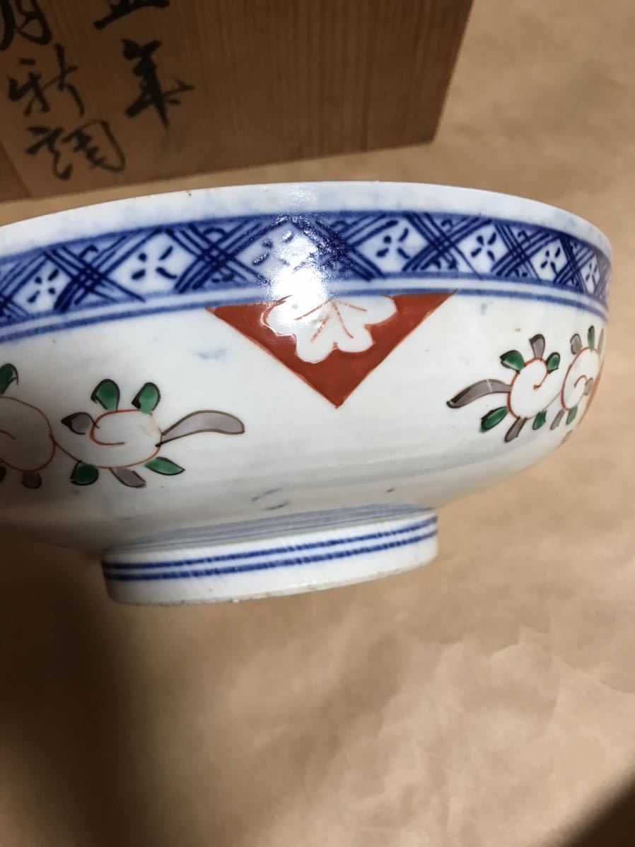 古伊万里 伊万里焼 明治時代期 丼 金彩色絵 染錦 丼鉢 深鉢 骨董品