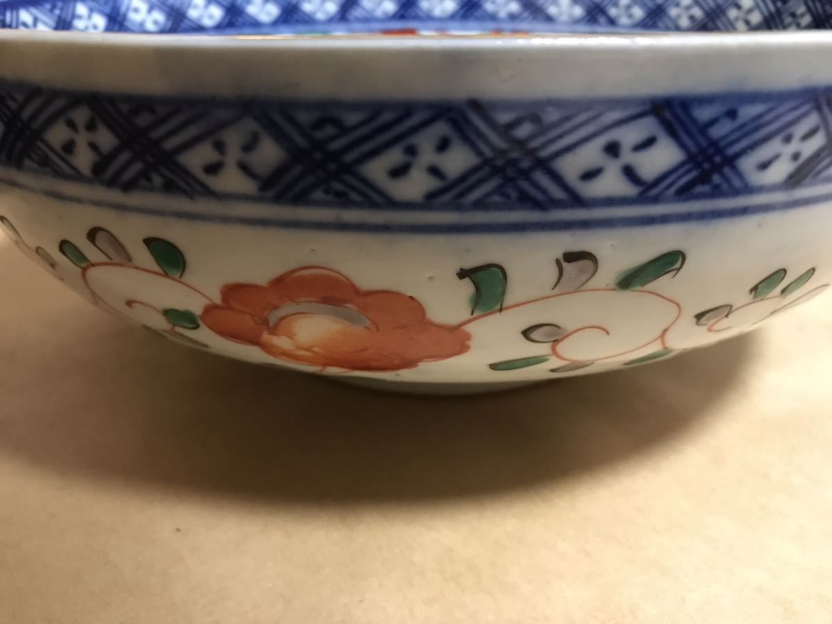古伊万里 伊万里焼 明治時代期 丼 金彩色絵 染錦 丼鉢 深鉢 骨董品