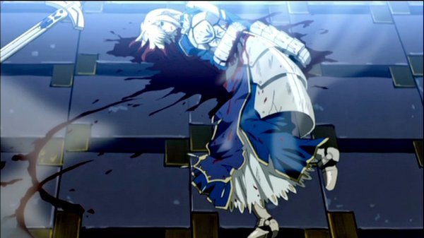 ☆Fate/stay night /TV版 24話 直筆原画1枚 / 瀕死のセイバー